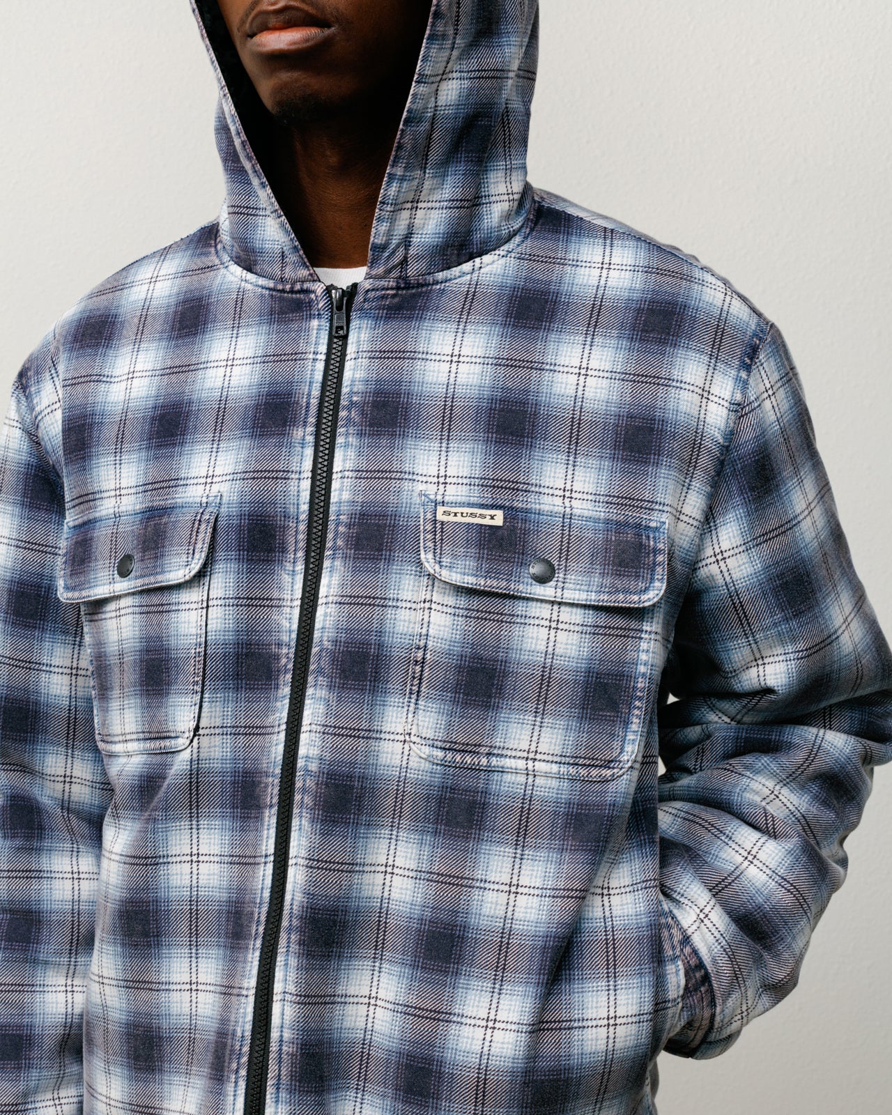 ZIP HOODED PLAID SHIRT - Image 2
