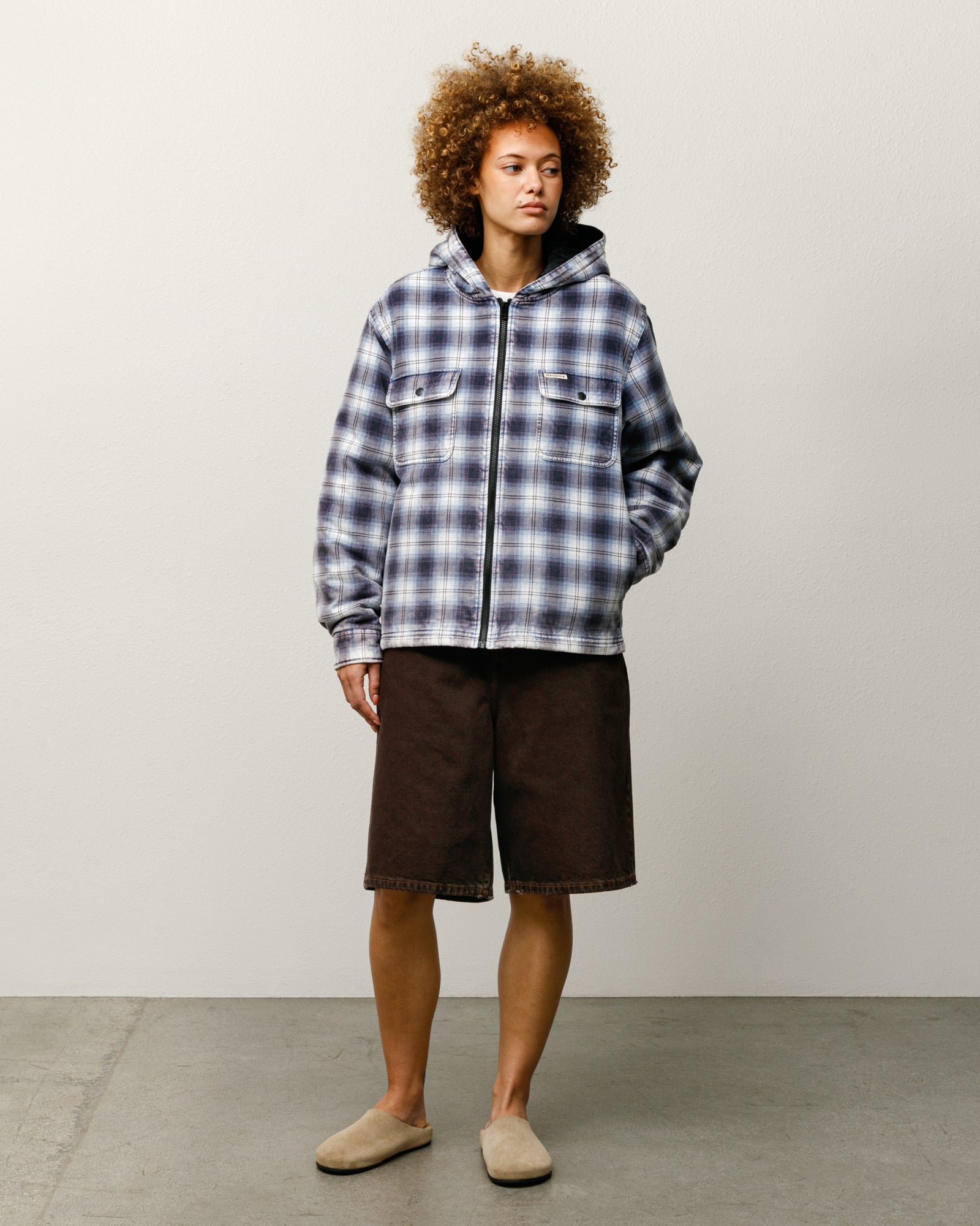 ZIP HOODED PLAID SHIRT - Image 4
