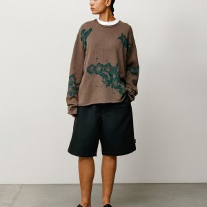 FLORAL ROLL NECK SWEATER