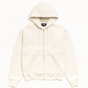 CURSIVE APPLIQUE ZIP HOODIE