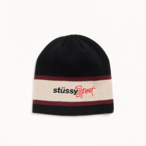 ST??SSY SPORT STRIPE SKULLCAP