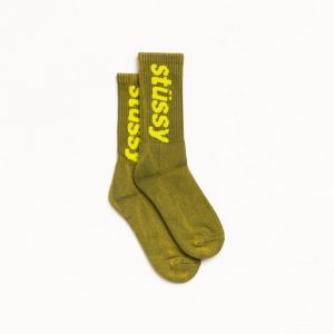 WASHED HELVETICA CREW SOCK
